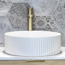 Marlo 400mm Fluted Ceramic Above Counter Basin